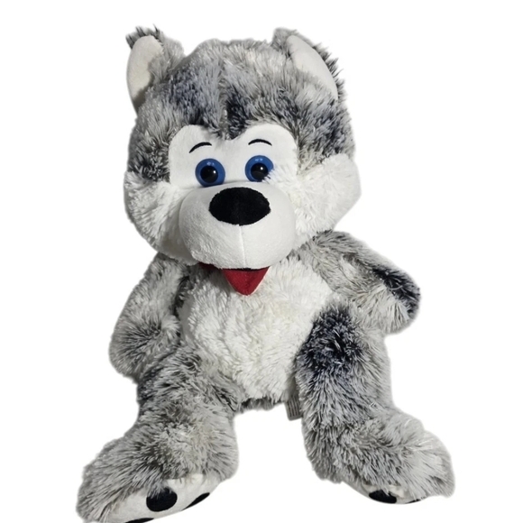 Husky Dog Stuffed Animal 18" H Plush The Toy Factory 2012 Vintage - Picture 1 of 6